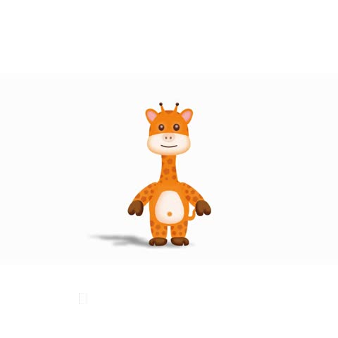 Cute animated giraffe animal character video, playful and adorable cartoon style