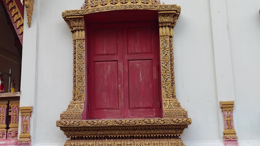 The windows of the church or temple in Thailand.