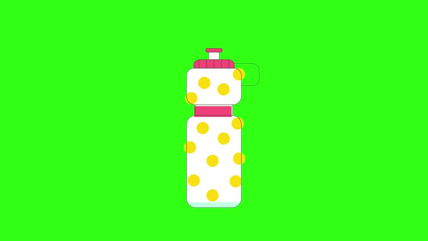 Water bottle with dots pattern animation