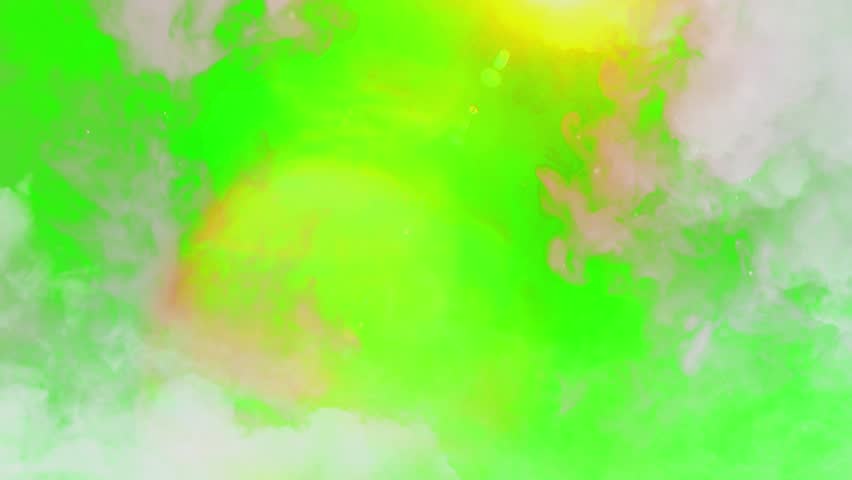 Vivid green and yellow nebula with sparkling stars, swirling clouds, and a mystical cosmic atmosphere, creating a vibrant space scene