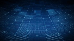 Seamless loop of glowing blue digital grid moving with binary code. Futuristic data stream, abstract technology background, network concept motion graphics. - Powered by Shutterstock - Get 15% off with code: PIKWIZARD15