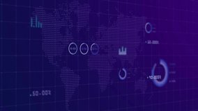 Cybersecurity concept, global network connections, digital world map with data analysis, financial charts, security locks, futuristic technology, data protection, network security motion footage. - Powered by Shutterstock - Get 15% off with code: PIKWIZARD15