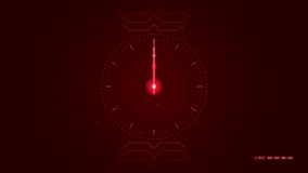 Digital Clock Interface with Red HUD Motion Graphics for Countdown - Powered by Shutterstock - Get 15% off with code: PIKWIZARD15