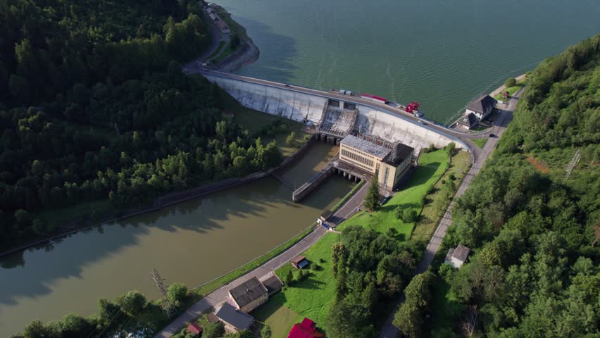 Hydroelectric power plant on Orava Dam in Orava region, Slovakia