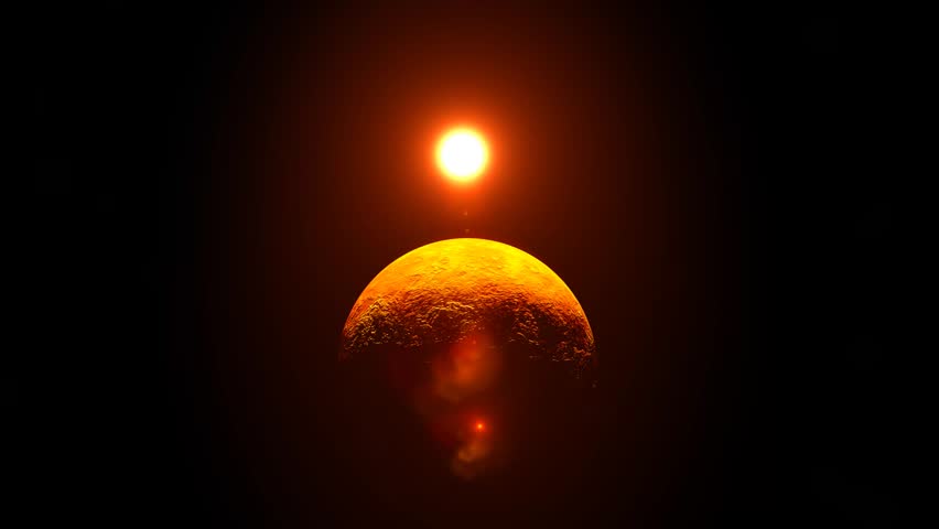 Sunrise on Venus. 3d animation