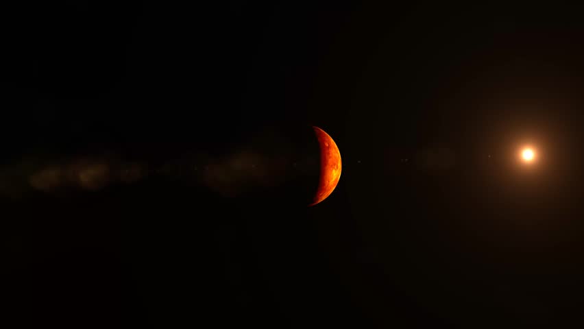 Sunrise on Venus. 3d animation