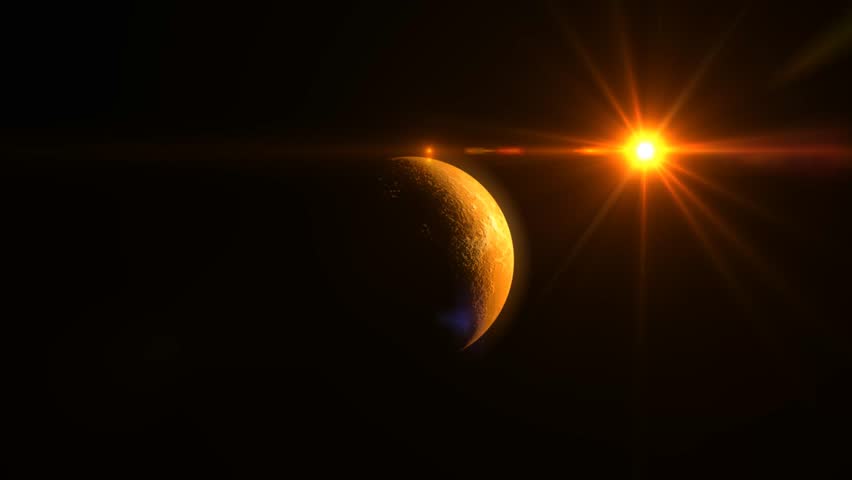 Sunrise on Venus. 3d animation