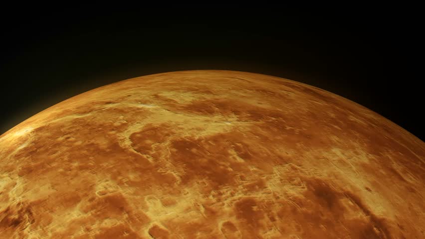 Venus planet and space 4k. 3d animation