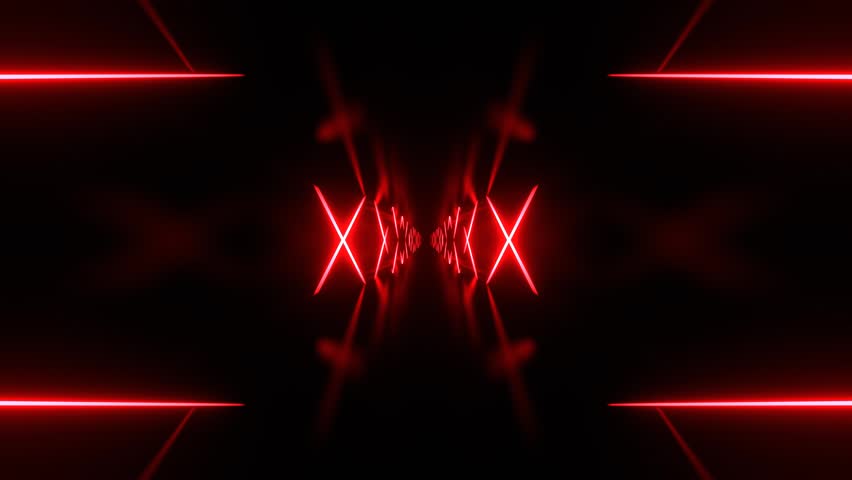 Red Moving Neon Lines Abstract Geometric Pattern Background VJ Loop