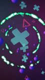 Vertical video: Purple orb popping sparking neon green ring forming spheres orbiting creating flow. Magenta, violet, circle, arc, glow, rotation, vertical video - Powered by Shutterstock - Get 15% off with code: PIKWIZARD15