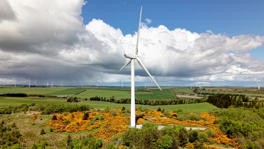 Wind Farm in storm County Durham