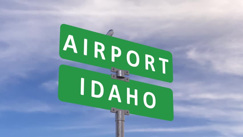 Idaho road sign on a blue sky 