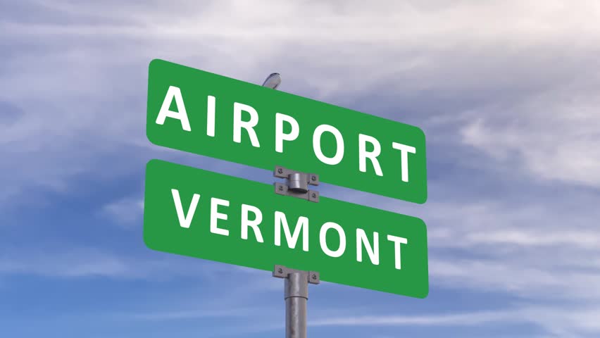 Vermont road sign on a blue sky