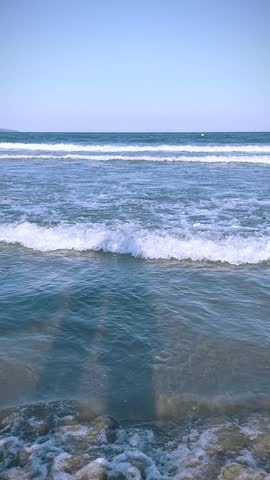 Beautiful sea landscape with gentle waves and open horizon, showcasing the natural beauty and serenity of the ocean.”