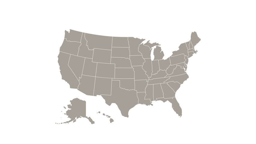 United States map with North Dakota state highlighted in green and marked with a red location pin on white background.
