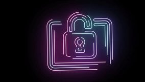 Neon cyber security padlock animation: digital data protection and privacy concept - Powered by Shutterstock - Get 15% off with code: PIKWIZARD15