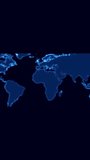 Glowing blue world map represents global data visualization. Night world map visualizes geography and digital networking. Night world map enhances visuals with atmospheric design. - Powered by Shutterstock - Get 15% off with code: PIKWIZARD15