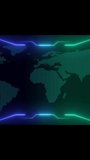 Global data flow features neon light trails over world map. Data flow visualizes technology and connectivity. Data flow enhances visuals with modern global design. - Powered by Shutterstock - Get 15% off with code: PIKWIZARD15