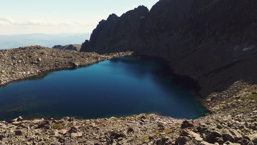 A majestic view of lake amid the mountain ranges of the High Tatras, Slovakia.