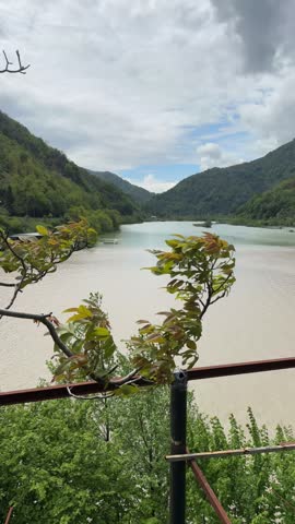 Confluence of Two Rivers in Mountain Valley