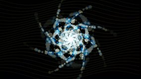 Abstract Glowing Spiral Galaxy with Digital Particles and Geometric Hexagons in Deep Space Motion Graphics - Powered by Shutterstock - Get 15% off with code: PIKWIZARD15