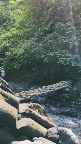 A clear and fresh stream of water from the mountains, precisely in the city of Lumajang, Indonesia