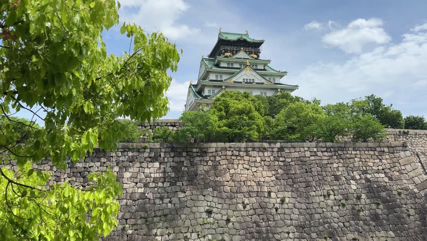 Osaka Castle, a famous landmark and popular tourist attractions in Osaka, Japan