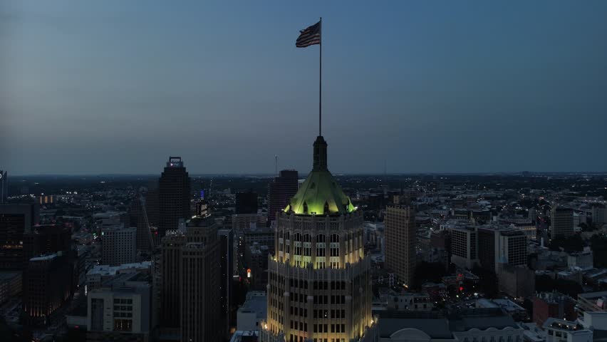 Cinematic shot of Historic Building in Downtown San Antonio Texas