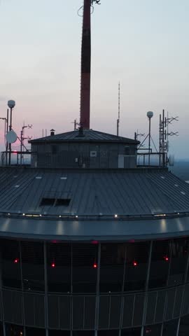 Cinematic Panoramic Tower View in San Antonio Texas at Sunset