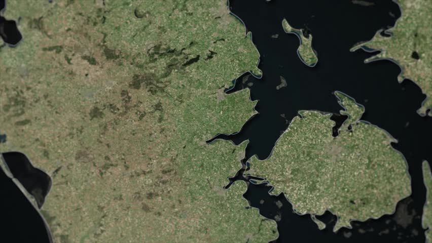 DENMARK Map Animation with White Borders, Digital Country Borders and Light Transition Background