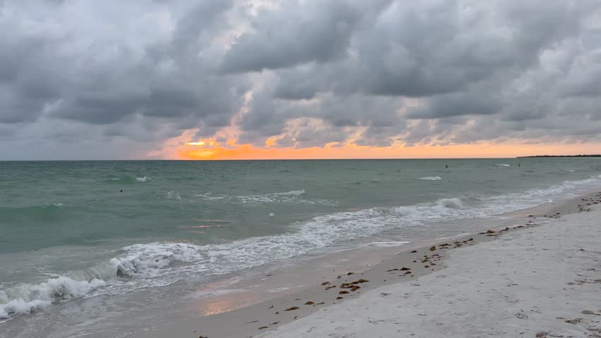 Beautiful Marco Island sunset, heavily overcast sky, Southern Florida