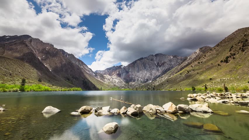 Time Lapse of the clouds above Convict Lake in the Sierra Nevada Mountains in California