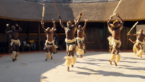 JOHANNESBURG - MAY 25 2012: Folk dances of Botswana and South Africa. South Africa Johannesburg 25 May 2012. 6pm