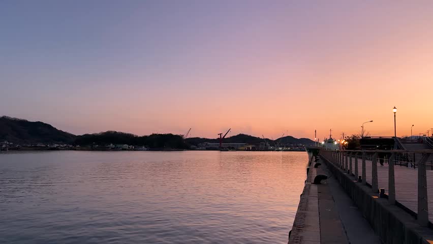 Magic hour sunset over the river