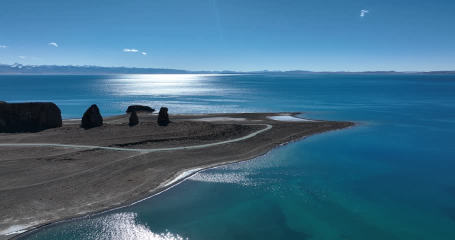  Landscape in high altitude lakeside in tibet, China