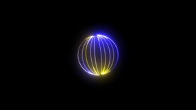Glowing Blue and Yellow Wireframe Sphere on Black Background Keywords: sphere, globe, wireframe, glowing, neon, blue, yellow, light, abstract, digital, technology, futuristic, dark, background - Powered by Shutterstock - Get 15% off with code: PIKWIZARD15