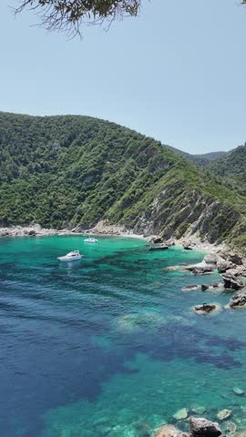 Amazing Panorama of Coastline of Skopelos near Agios Ioannis church, Sporades, Thessaly, Greece