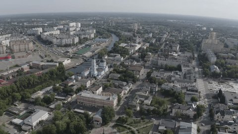 High Altitude Drone Flight above Noginsk City