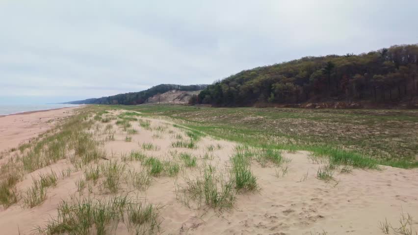 Sandy Beach Landscape at Indiana Dunes National Park Indiana