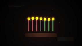 Animated Kwanzaa Kinara with Seven Glowing Candles for Holiday Celebration - Powered by Shutterstock - Get 15% off with code: PIKWIZARD15