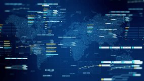 Global Data Analytics Dashboard with World Map, Digital Business Intelligence Interface, Big Data Visualization, Financial Metrics, Cyber Technology and Global Network Background Concept - Powered by Shutterstock - Get 15% off with code: PIKWIZARD15