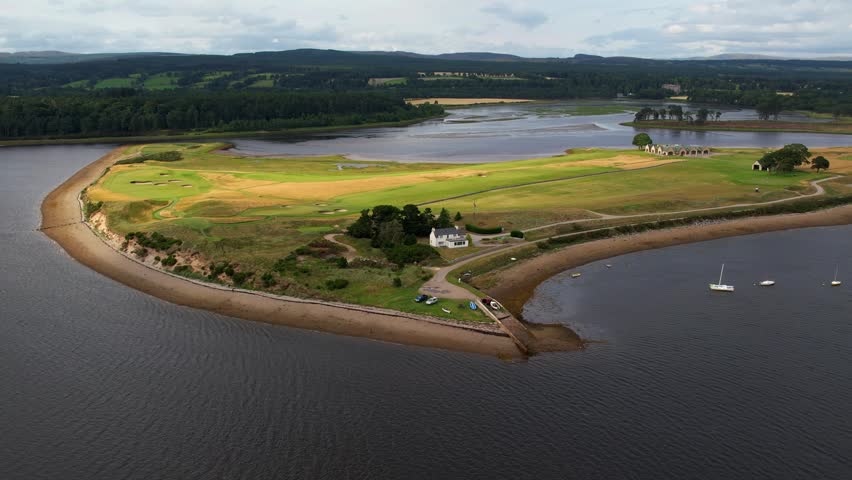 Beautiful landscape view above Scotland
