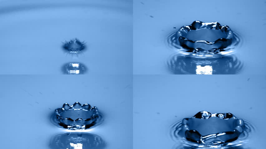 Clean water and water drops in slow motion.  High speed 1000 fps video.