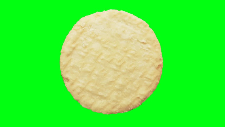Biscuits on a green screen background.
