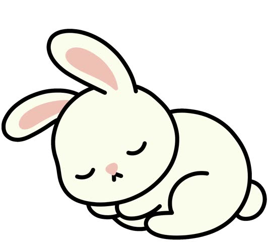 Sleeping Cute White Bunny Illustration