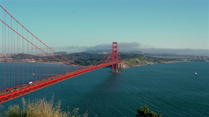 Golden Gate Bridge Panoramic View over San Francisco Bay
