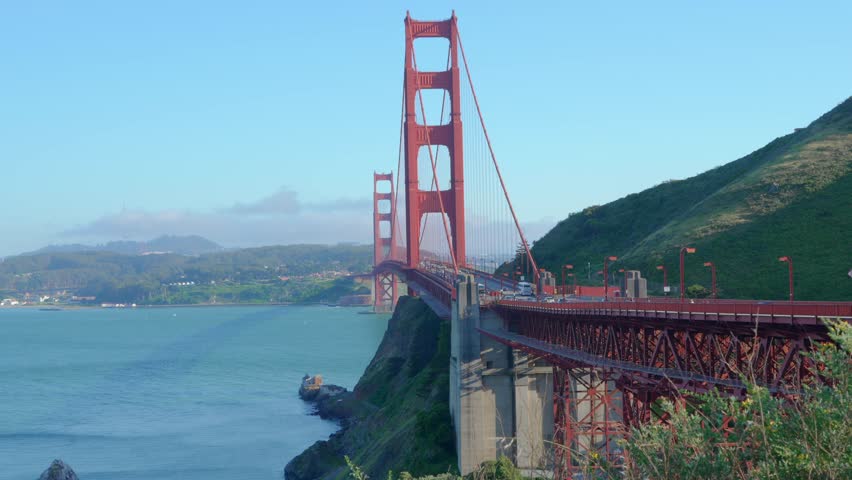 Golden Gate Bridge over San Francisco Bay with Coastal Cliffs California
