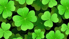 Green clover leaf background animation with fresh shamrock pattern, soft glowing light and natural lucky atmosphere for festive and decorative visuals - Powered by Shutterstock - Get 15% off with code: PIKWIZARD15