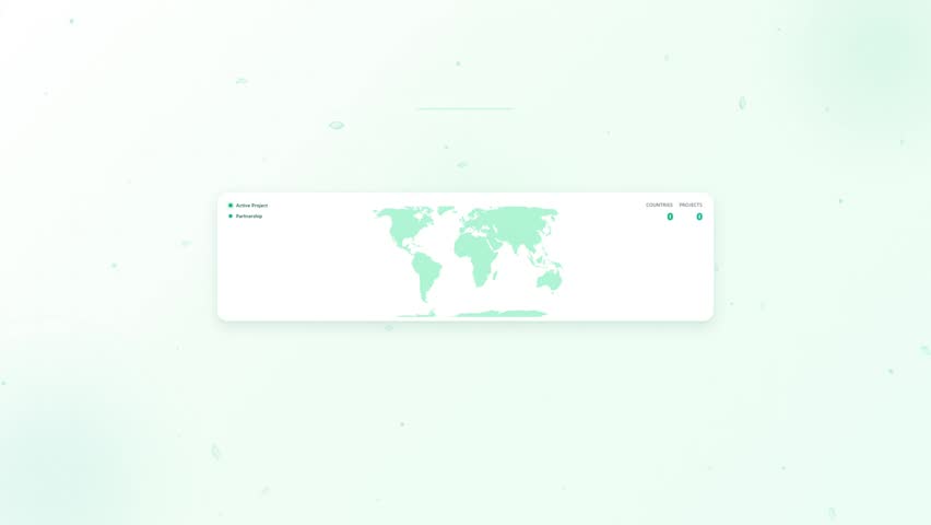 Annual earth impact sustainability report interface with global reforestation map