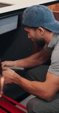 Plumber, kitchen and consulting client, thumbs up and happy repairman with success in house. Plumbing, people and tools with like gesture for home improvement, discussion and drainage system solution - Powered by Shutterstock - Get 15% off with code: PIKWIZARD15